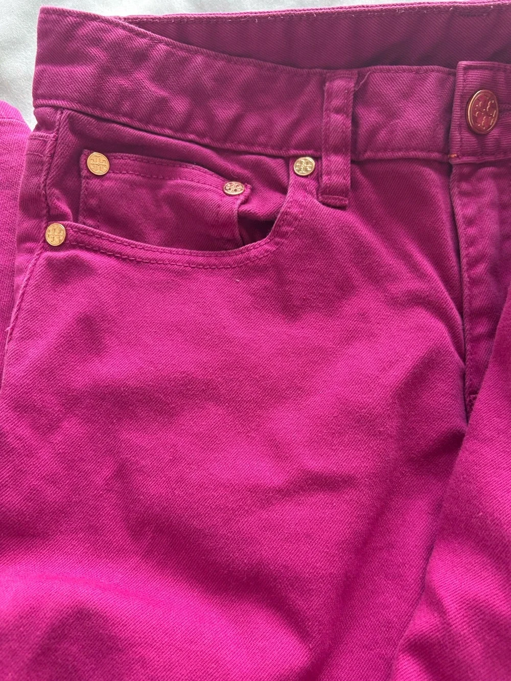 Tory Burch Alexa Skinny Jeans Hot Fuchsia / Magenta